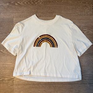Colsie Cream and Brown Rainbow Tee